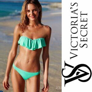 Victoria's Secret | Aqua Strapless Flounce Bikini Top | Size Medium